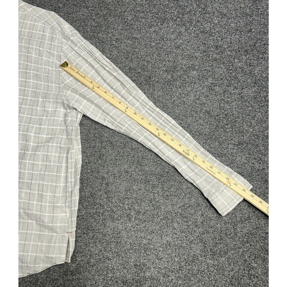 Carbon 2 Cobalt Button Up Shirt Men Size XL Gray Plaid Linen Blend Casual Modern - Picture 6 of 7